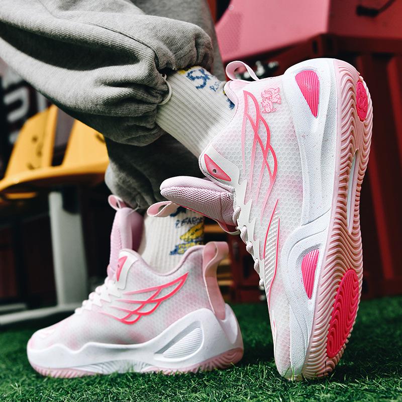 Children's mandarin duck shoes men's summer breathable youth pink basketball shoes boys' sports shoes
