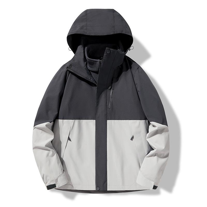 Autumn and Winter Fleece Thick Jacket Men's and Women's Outdoor Windproof Warm Fleece Liner Removable Three-in-one Two-piece Set