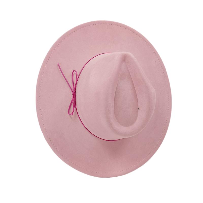 Cappello a Cilindro Piatto Rotondo 9,5 cm in Scamoscio Uomo Donna Cappello da Cowboy Western Cappello Fedora per Feste e Palco Design Autostile Stile Etnico Cappello Superiore