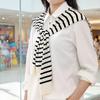 Korean-Style Striped Shawl Shirt: Versatile Summer Sun Protection and Travel Cover-Up