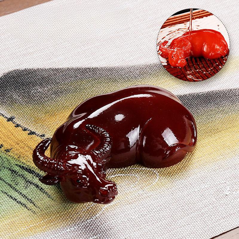 Смола Меняющая Цвет Чайные Питомцы Животное Корова Аксессуары Дом Офис Чайный Питомец Украшение Игрушка Чайный Набор Аксессуары Посуда для Чая