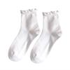Ruffle Socks Women White Black Frilly Lolita Style Japanese Maiden Cute Kawaii Cotton Harajuku Princess Crew Socks