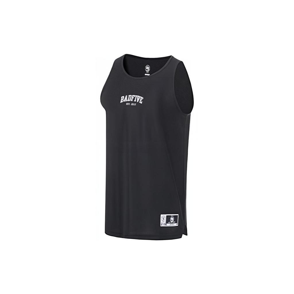 Li Ning Badfive Basketball Series Letter Print Moisture Wicking Tank Top Men Tops Black AVST031-1