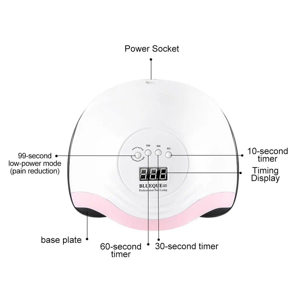 LED Nail Lamp For Manicure 168W Nail Dryer Machine UV Drying Lamp For Curing UV Gel Nail Polish With Mot