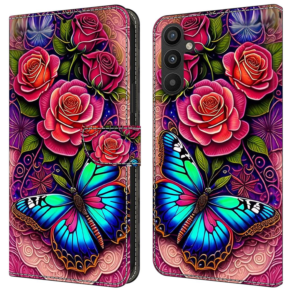 Voor Samsung Galaxy A35 5G Hoes Portemonnee PU Leer Patroon Magnetische Sluiting Folio Telefoonhoes