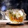 Creative 3D Transparent Fish Shape Bar Cocktail Glass Party Thick Heavy Lovely Smoothies Bowl Cup Cold Drink Tiki Glasses Mug