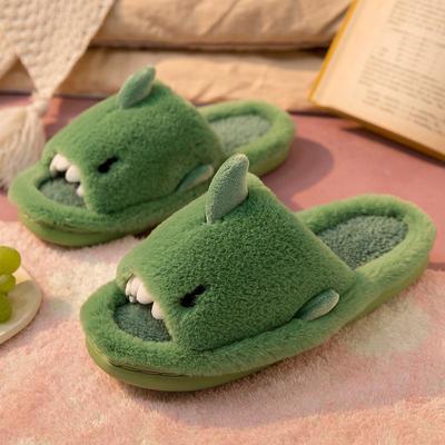 Winter Home Cute Couples Shark Cotton Slippers Women Fur Keep Warm Home Cotton Shoes Flat Shoes Indoor Casual Ladies Shoes