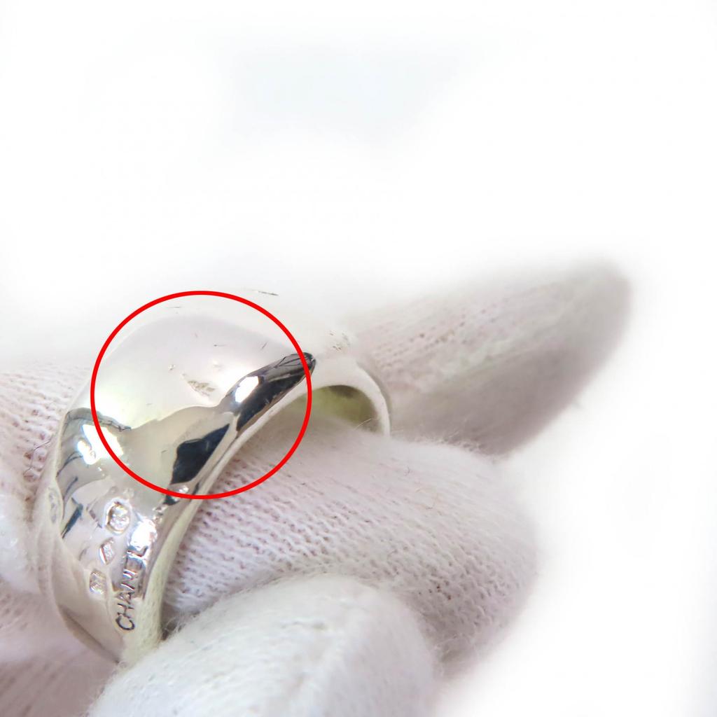 Great CHANEL Ring Logo Engraved Wide Ring Accessories Silver SV925 Women Used