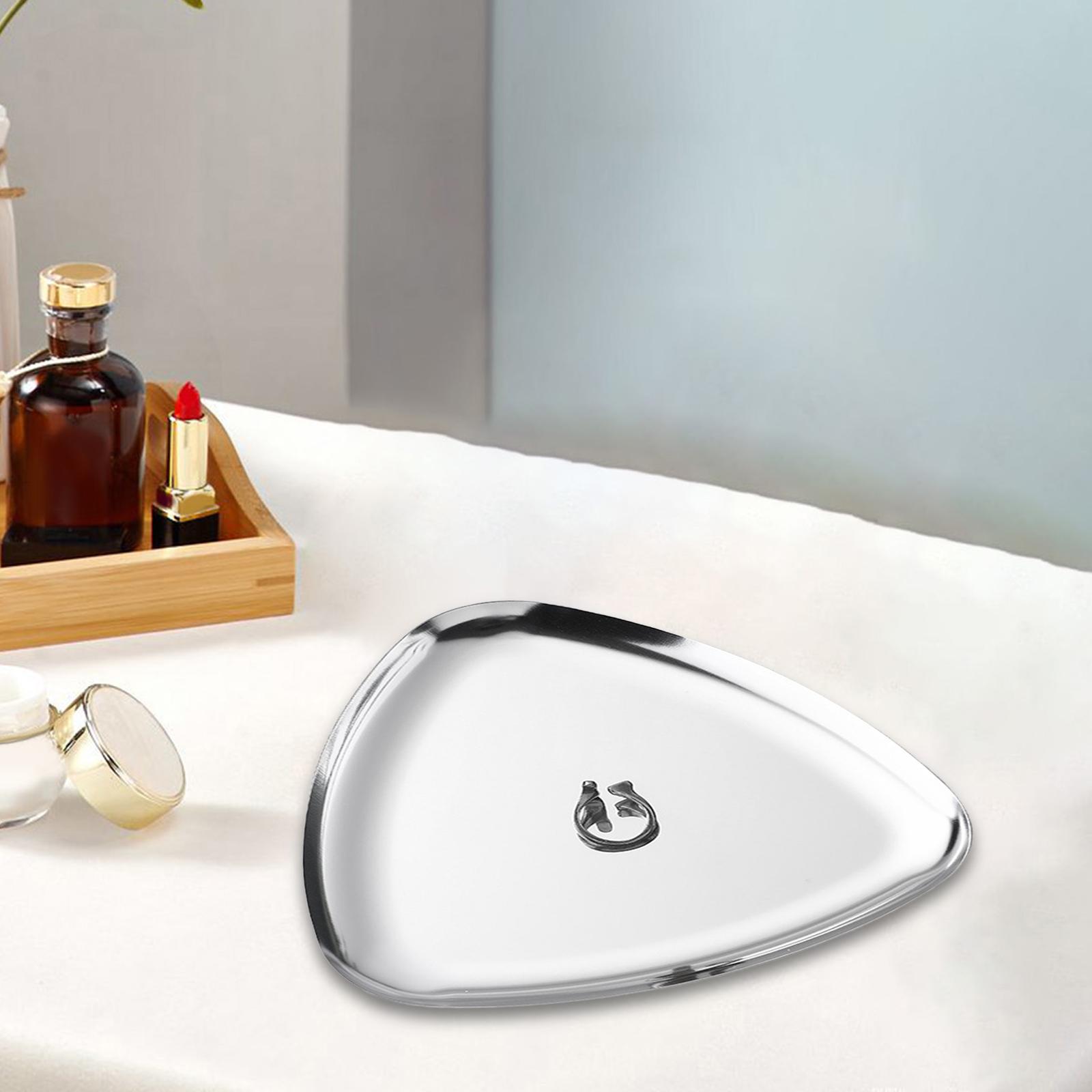 

Jewelry Dish Tray Dresser Tray Modern Makeup Tray for Wedding Bathroom Home серебряный