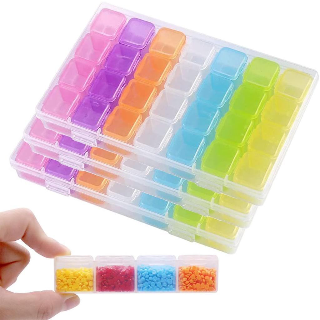 EKEZATA PP Transparent Accessory Storage Case Accessory Case Plastic Clear Case Mini Case Parts Case Nail Jewelry Storage DIY Accessories