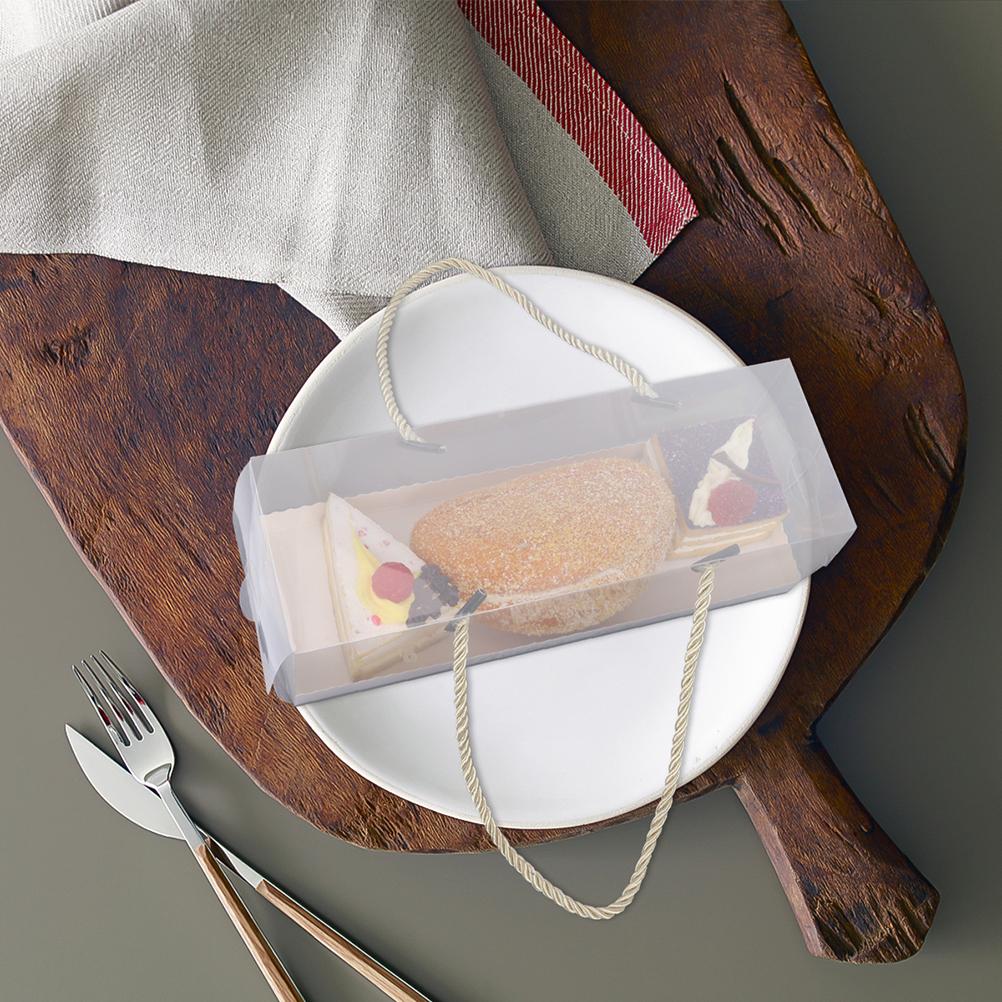 5 Stück Kuchenboxen Verpackung Tragbarer Koffer Dessertbehälter Gebäck Braun Verpackung