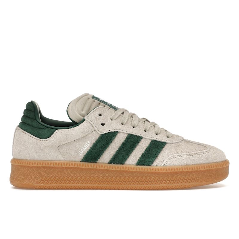 

adidas Originals Samba XLG Putty Grey Collegiate Green Unisex Retro Platform Sneakers JI3197 36
