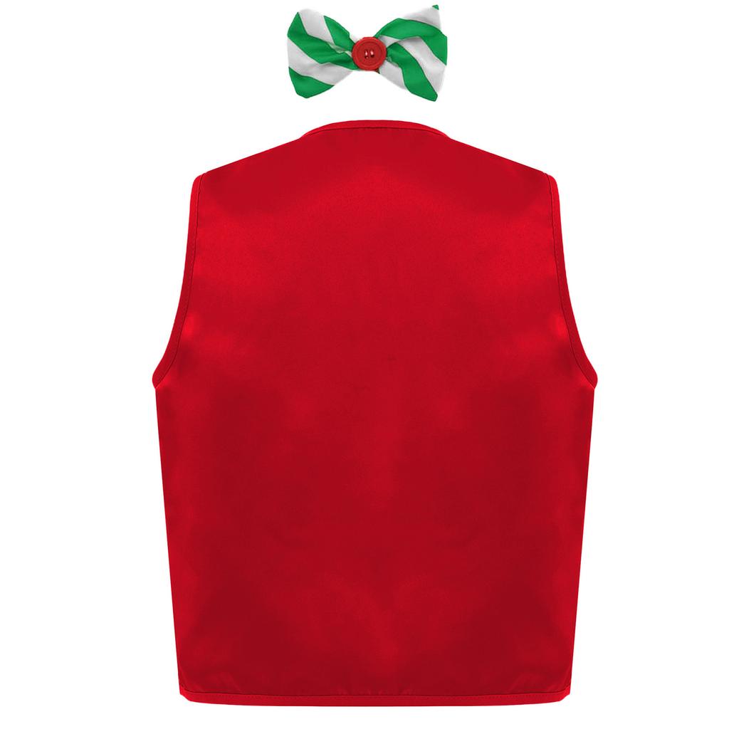 Boys Sparkly Sequins Christmas Santa Elf Sleeveless Vest Waistcoat Jacket