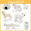 Stunning Pvc Arctic Animal 7 Piece Collection Including White Fox Owl White Rabbit Polar Bear And Arctic Wolf