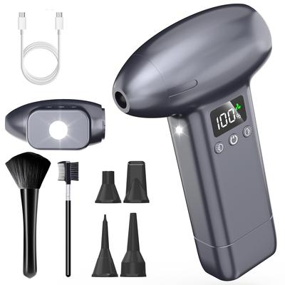 Für Super Leistungsstarker Elektrischer Luftstaubwedel-Gebläse mit Maximaler Windgeschwindigkeit von 120 3 Windgeschwindigkeiten 5 Kompakt 8000 mAh Mobile Power 30 W Integriertes LED-Licht