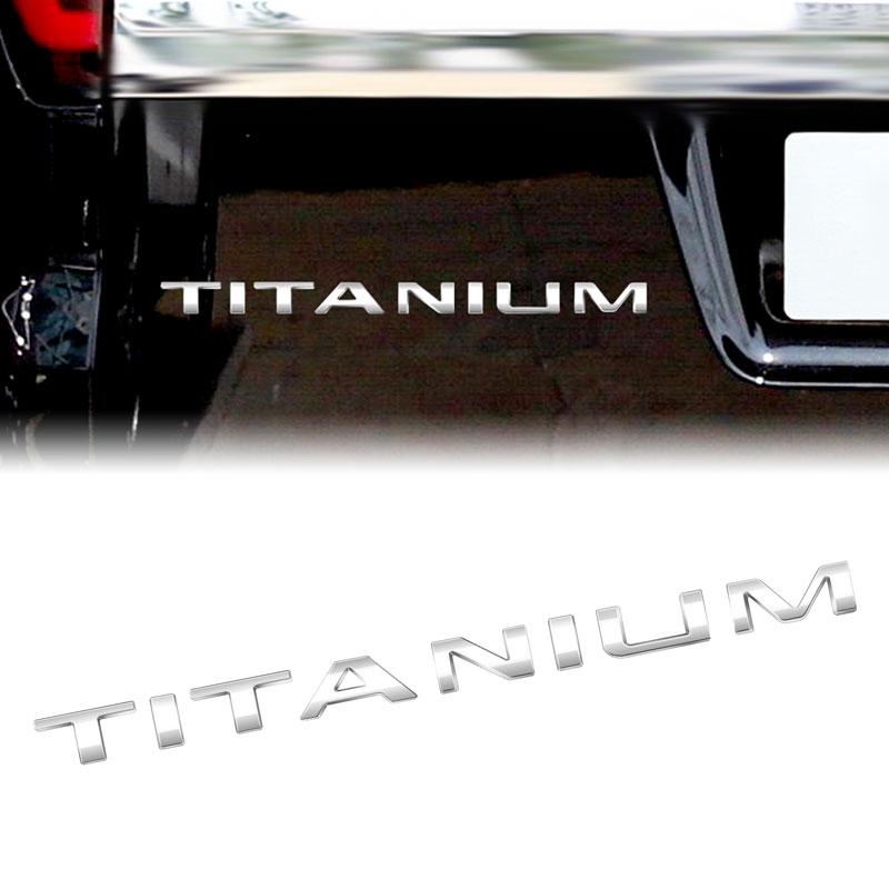 QFKB5 3D Chrome Metal Silver/Black Car Fender Trunk Rear Emblem Sticker For Ford TITANIUM Fiesta Focus Mondeo Edge Kuge Car Styling