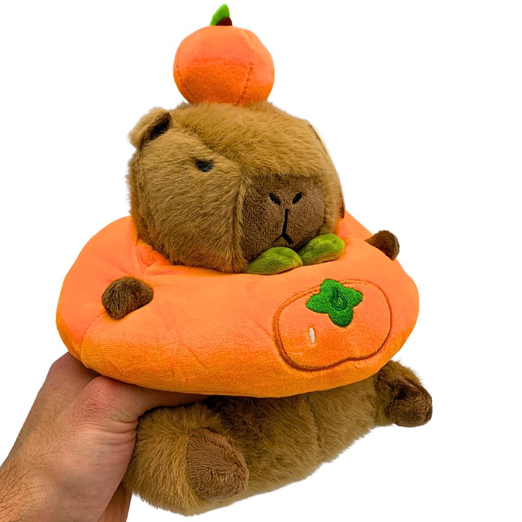 Capybara Plush Toy With Orange 25Cm