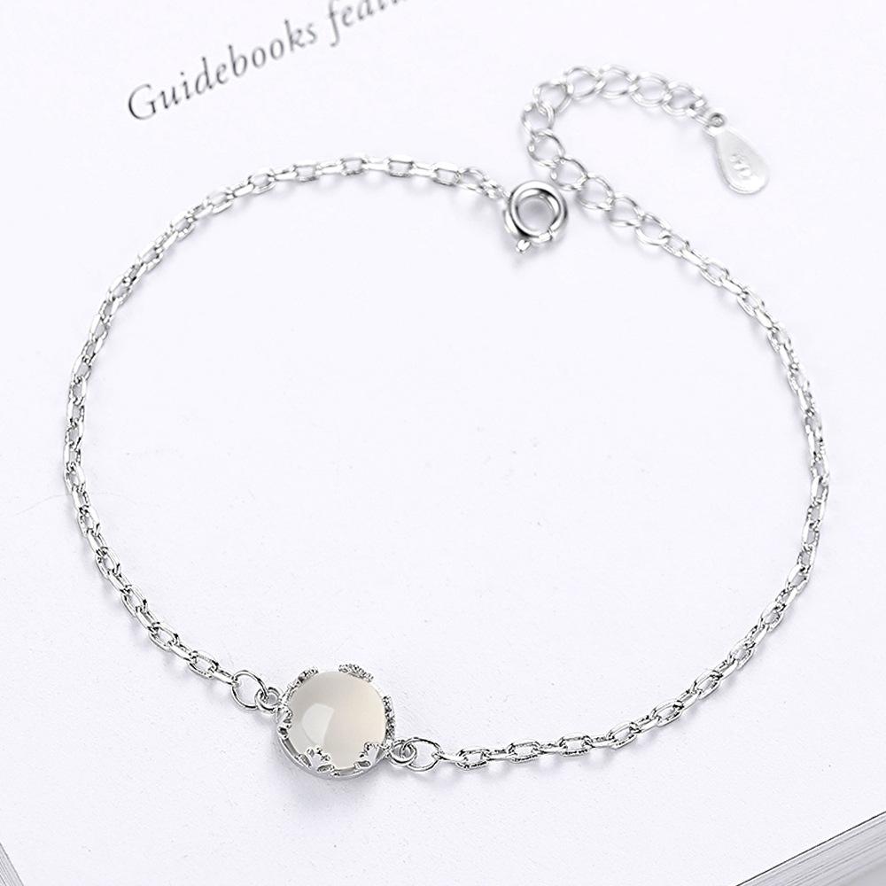 Mondnacht Waldtag Koreanische Ausgabe Versilbertes Armband Mädchen Kreuzkette Blumensprossen Kunsthandwerk