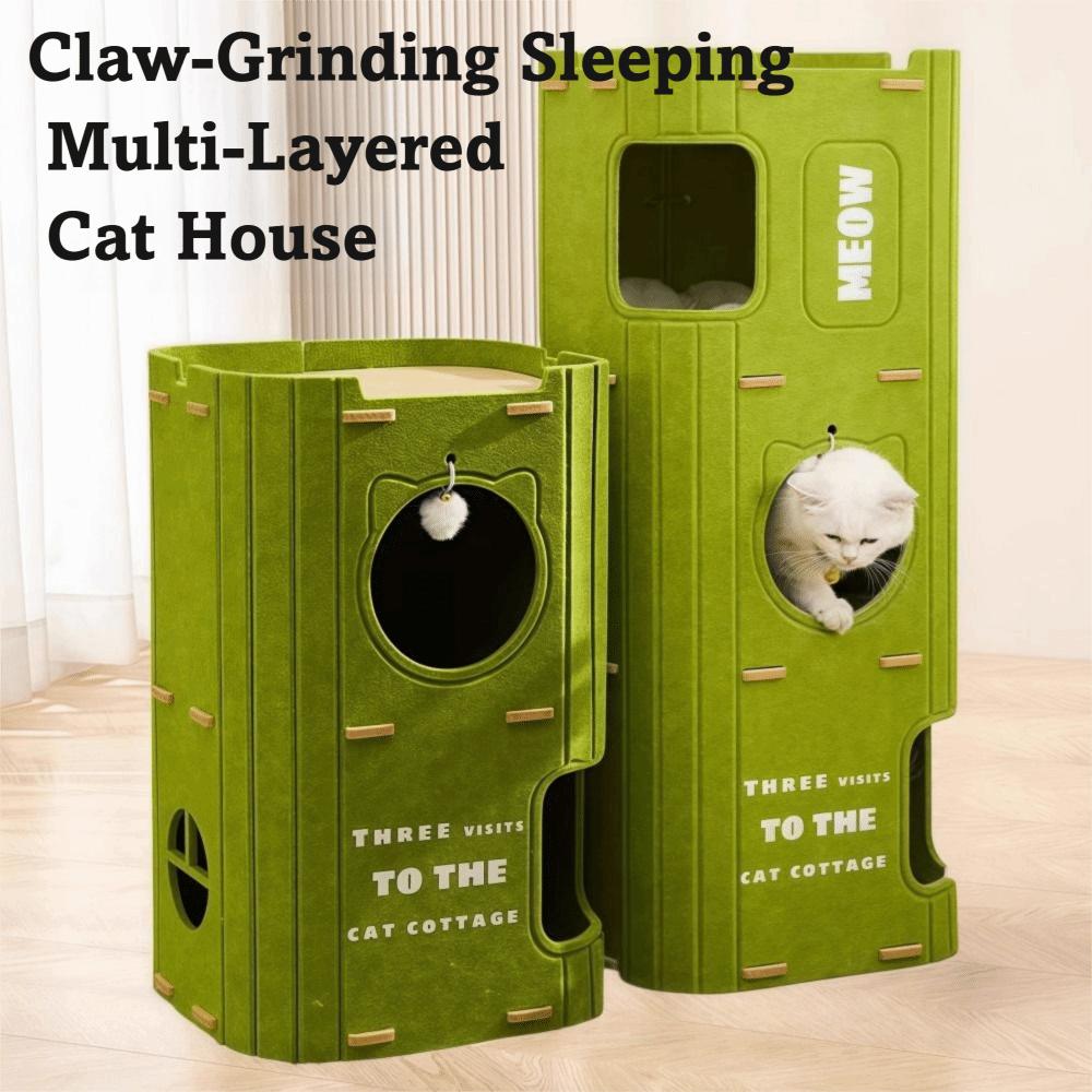 All-in-one Cat Castle House 2 Floors/3 Floors Cat Condo Creative Cat Bed  Cat Sleeping/scratching