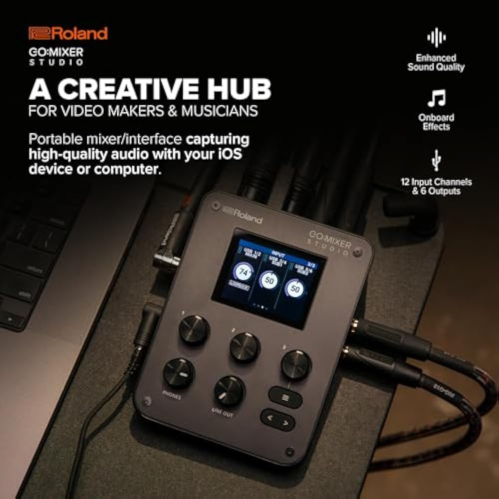 Roland Roland GO: MIXER STUDIO/GOMIXERST Audio Mixer Audio Interface Music Production Recording i...