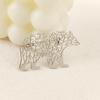Punk Style Stainless Steel Brooch Plated Corsage Pin Trendy Polar Bear Brooch  Clothes Accessories