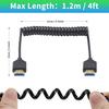 Duttek 8K HDMI HDMI Coiled 48Gbps HDMI Cable Ultra Thin HDMI Male to Male HDR Compatible 8K 60Hz Resolution Backwards Compatible 4K Ultra HD 1080p 3D