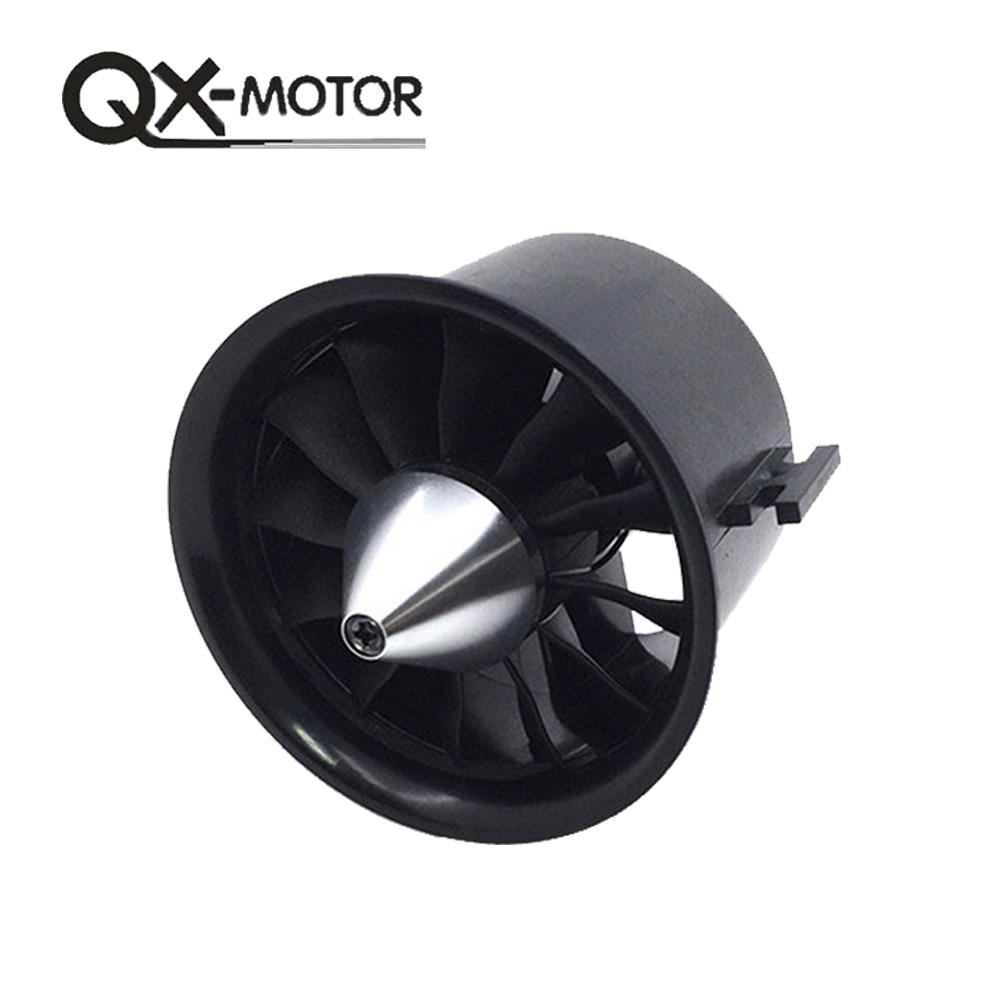 Qx-Motor 70mm EDF 4s 6s QF2827 Brushless Motor 12 Blades Ducted Fan for RC EDF Jet Aircraft Airplane