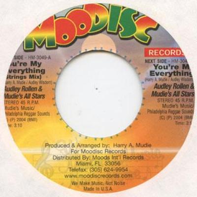 7inch Record AUDLEY ROLLINS - You're My Everything HM3049 Moodisc 2004 US Reggae, Ska & Dub