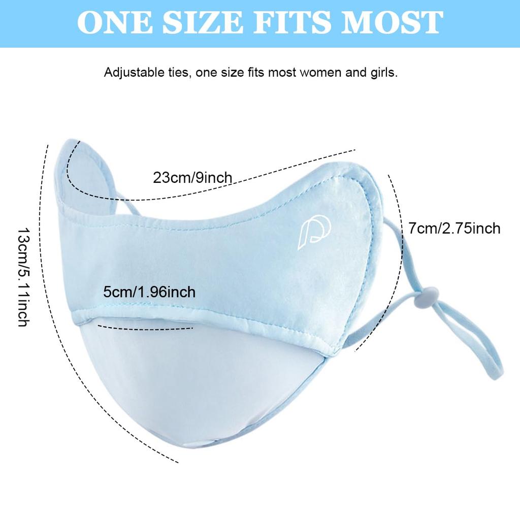 PALAY® Sun Protection Mask Face Cover for Women, Fashion Cooling UV Mask Face Mask with Adjustable Ties, for Outdoor Sport Cycling Golfing - Wash