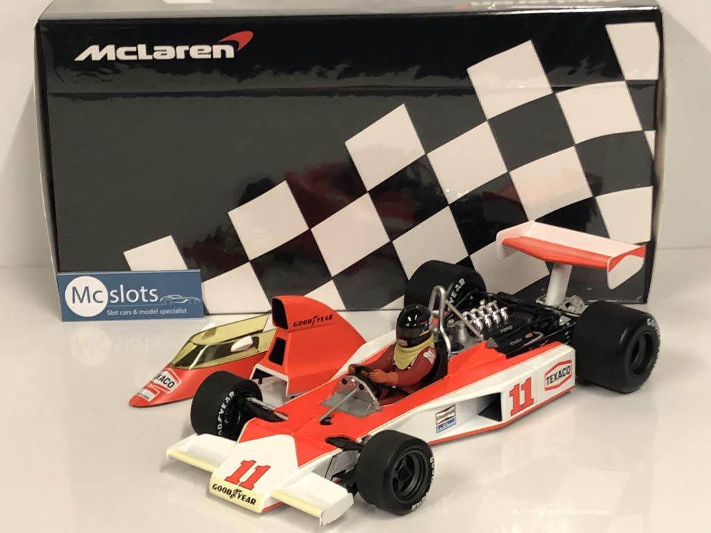 

Minichamps scale McLaren Ford M23 1976 F1 South African GP Hunt 1/18 #11 J. белый