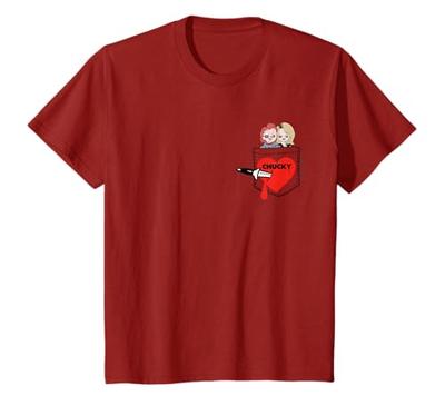 Chucky and Tiffany Bleeding Heart Faux Pocket T-Shirt