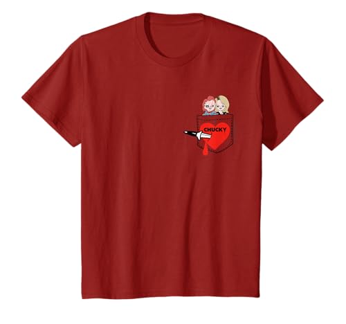 Chucky and Tiffany Bleeding Heart Faux Pocket T-Shirt
