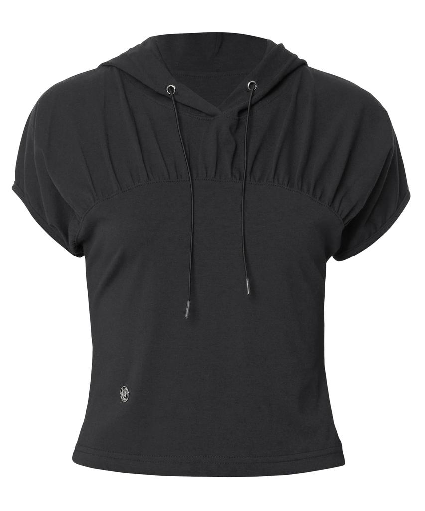 Peulleeoeob Kaya Shirred Hoodie (Fl-159_Black)
