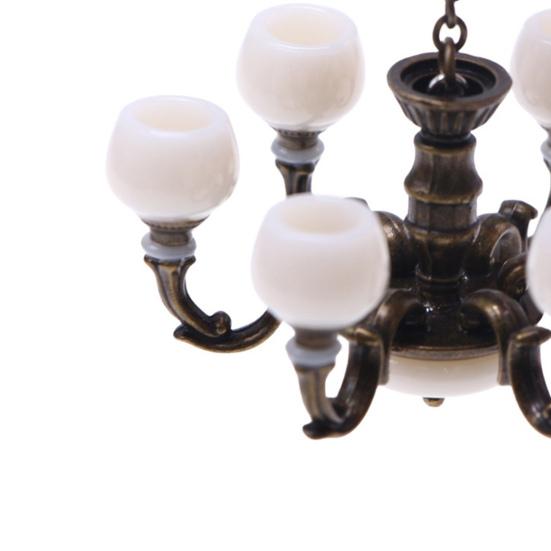 Dollhouse Mini Ceiling Lamp Exquisite Realistic Miniature Chandelier Model Toy for Dollhouse Decoration
