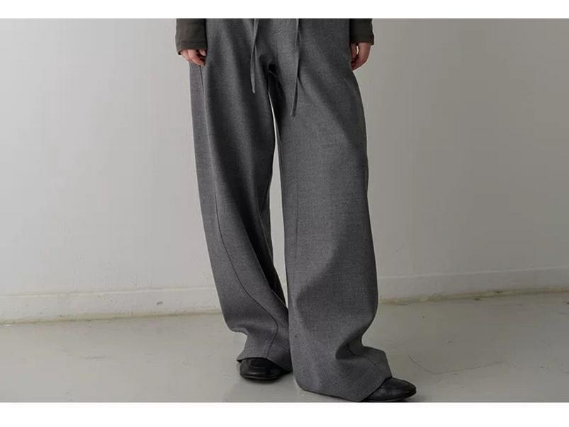 Sister Teng Autumn/Winter High-Waist Wide-Leg Pants - Lazy Style Casual Curved Fit for Women