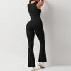 2024 Square Neck Seamless Yoga Jumpsuit with Flared Pants