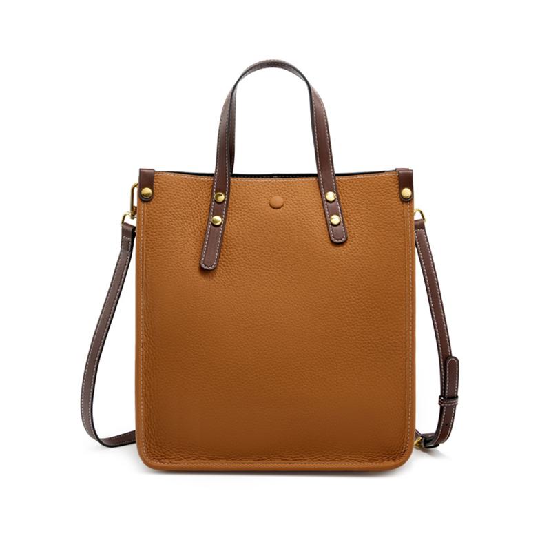 

Hifashi 3 Layers Genuine Leather Vertical Tote Handbags For Women 2026 Trend Designer Commuting Ladies Shoulder Crossbody Bags коричневий