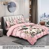 3pcs Valentine's Day Romantic Pink Cow Print Coreless Down Duvet Cover Set Comfortable Bedroom Bedding Decoration Machine Wash
