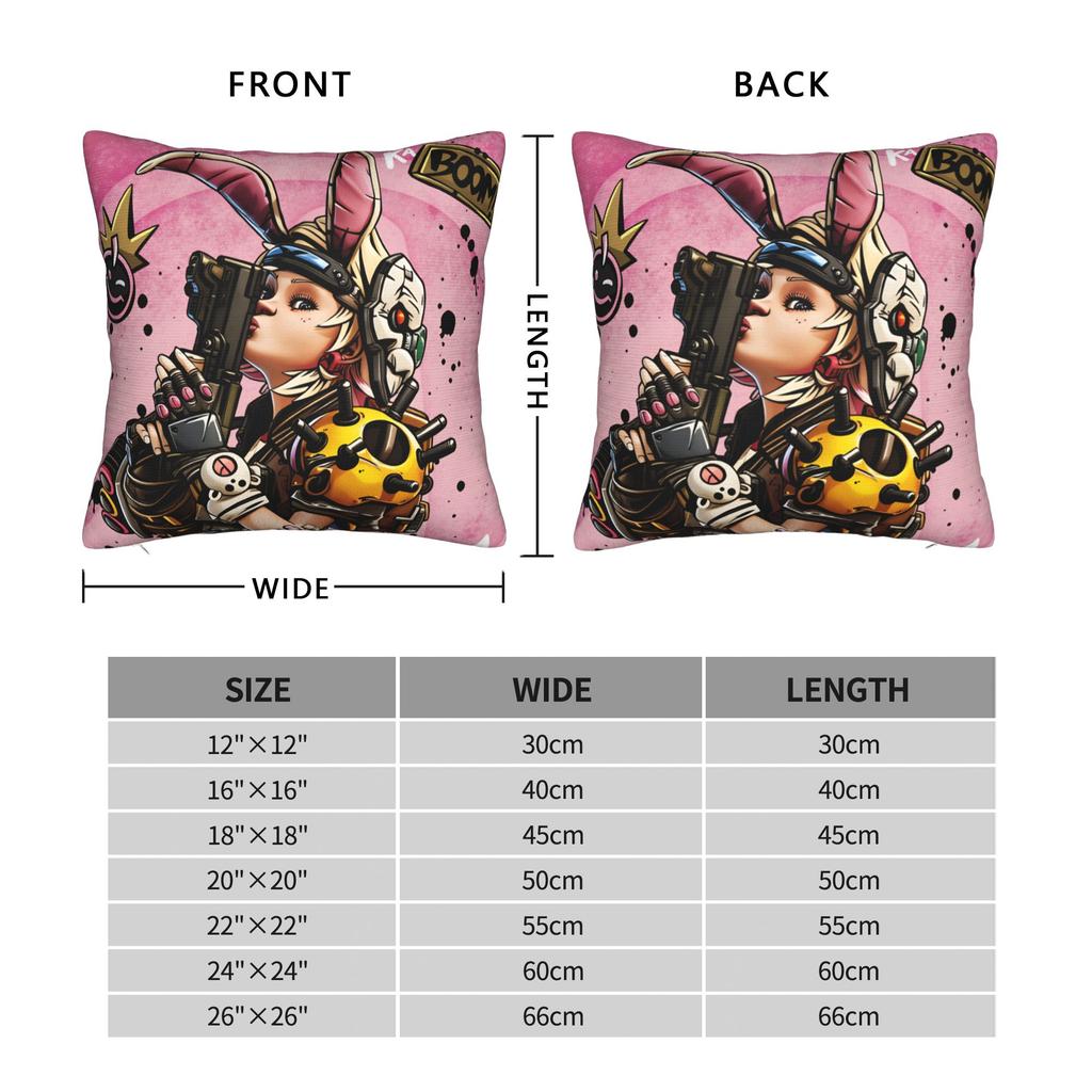 Borderlands 4 Pillow Case Video Shooting Game Square Pillow Cover For Living Room Bed Chair Retro Trendy Pillowcases