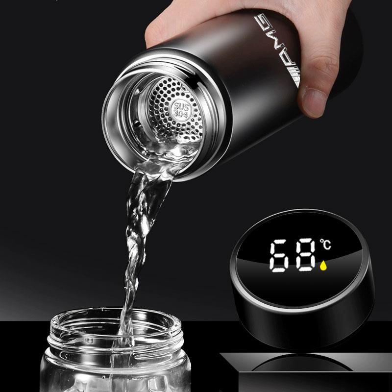 1Pcs Car Smart Thermos Bottle With Temperature Display Coffee Cup For Mercedes Benz AMG GLC GLE CLA W205 W204 W203 W211 W212 W213 W201 W210 W124