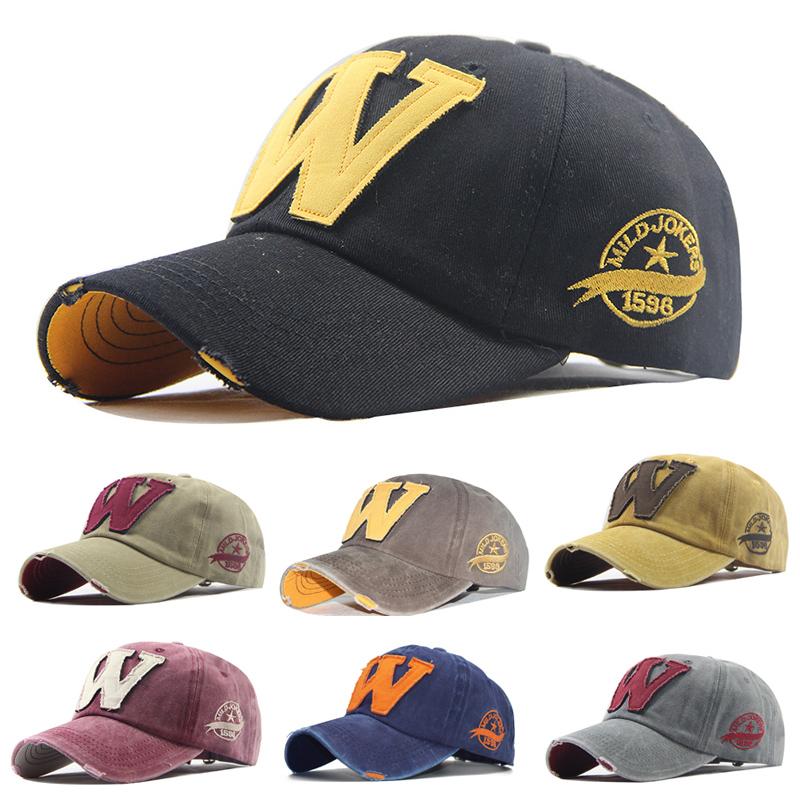 W-Letter Baseball Cap Fashion Outdoor Sun Visors Unisex Adjustable Cotton Sunshade Bonnet Hip Hop Holes Snapback Peaked Hat