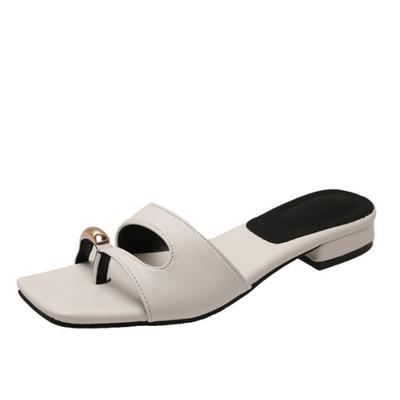 Fashion Fashion Round Toe Women Slippers Sandal Summer Ladies Slides Shoes Pantuflas Mujer Tongs Femme Chanclas Women Leather Flip Flops