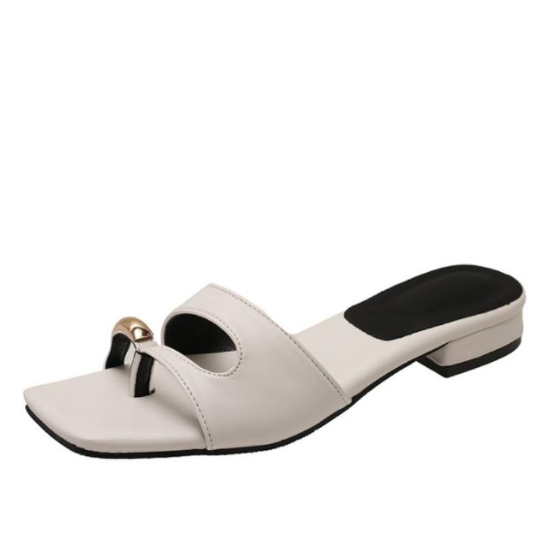 Fashion Fashion Round Toe Women Slippers Sandal Summer Ladies Slides Shoes Pantuflas Mujer Tongs Femme Chanclas Women Leather Flip Flops