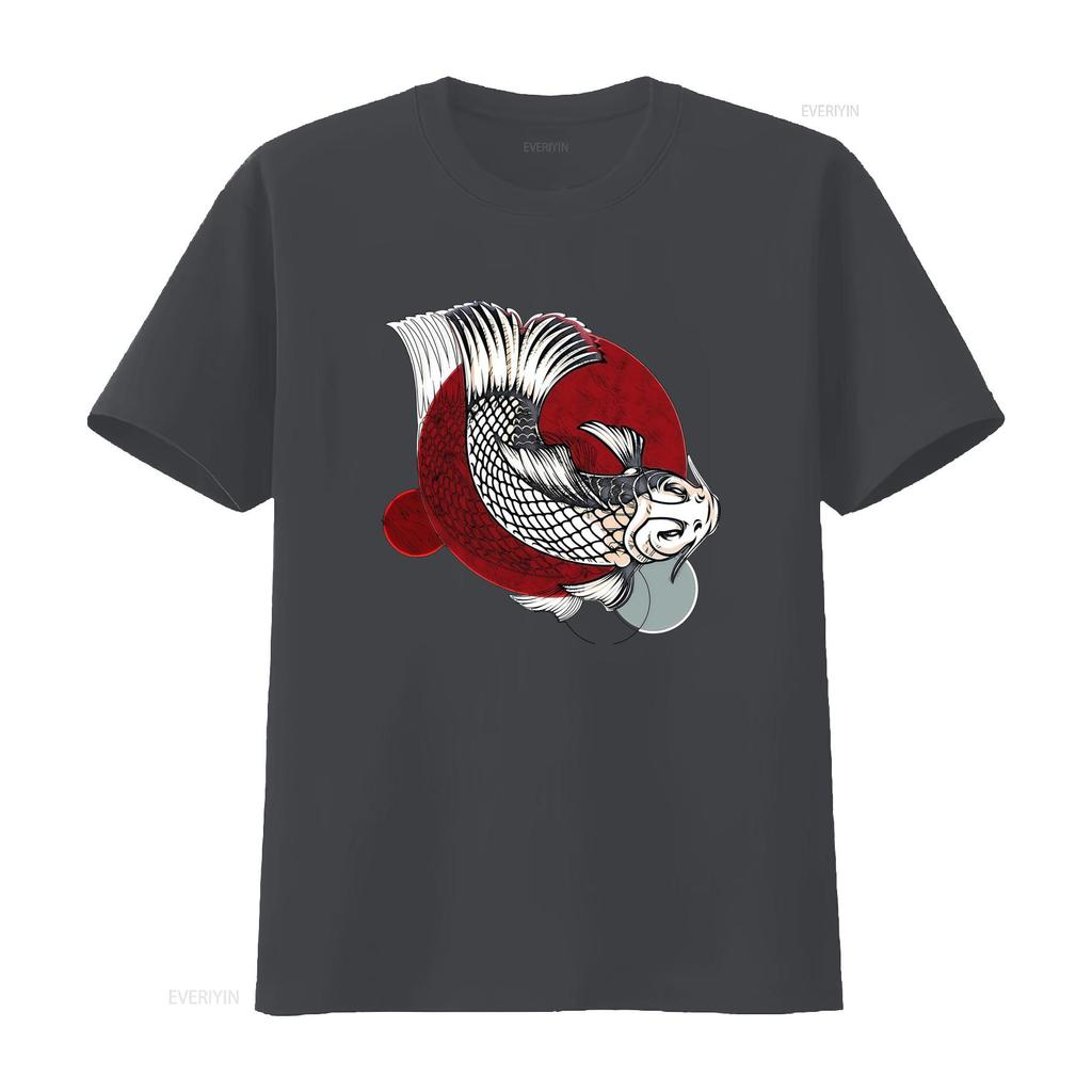 Vintage Style Koi Fish Japanese T Shirt For Unisex And Unisex Vintage Fashion Casual Designer Clothes Slightly Homme