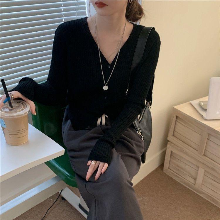 Autumn Knitted Open Cardigan Women's New Style V-neck Soft Sun Protection Outerwear Loose Versatile Top Korean Style