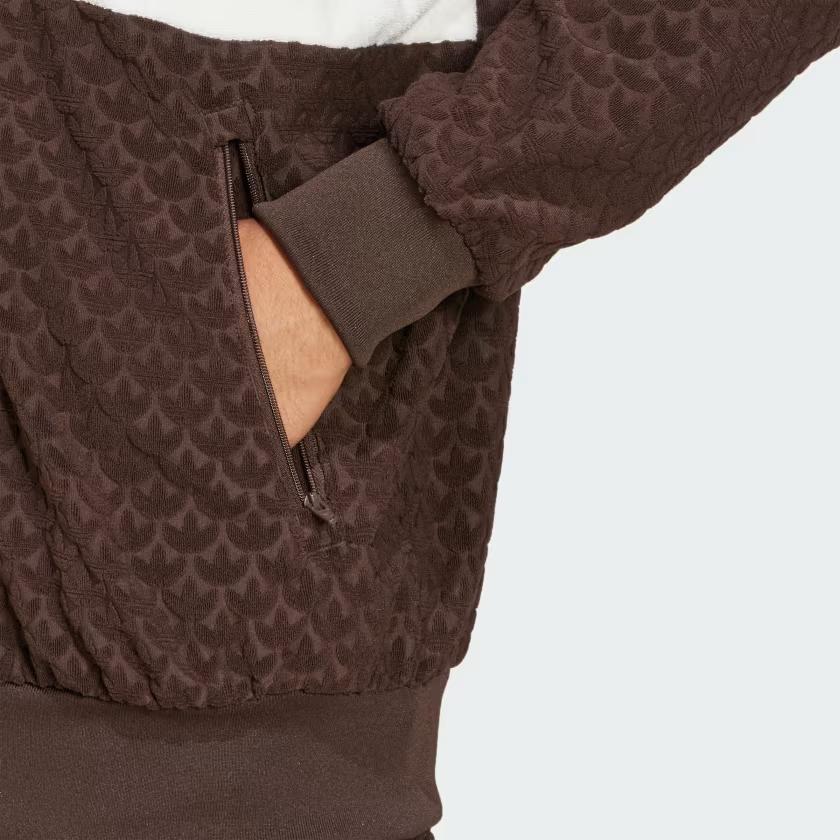 Adidas Originals Monogram Track Top Casual Comfortable Soft Versatile Jacket Men Jackets Dark-Brown JP4419