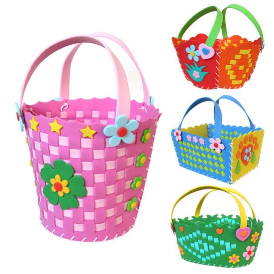 DIY Cute Flower Handmade Craft Kids Children Creative Toy Braided Storage Basket