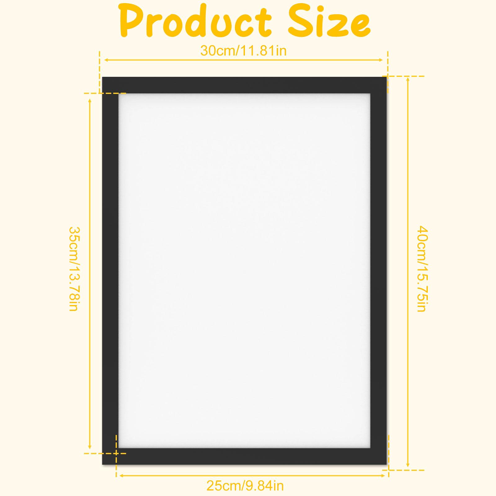 

10 шт. Прямоугольная магнитная фоторамка 12 x 16 дюймов Черная Самоклеящаяся Без сверления Рамка для демонстрации Многоразовая Рамка для художественного постера на стену