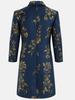Women's Satin Print Mid-Length Suit Jacket - Elegant Spring/Autumn Style