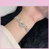 Exquisite Silver Butterfly Glass Bead Bracelet New Chinese Fashion For Women